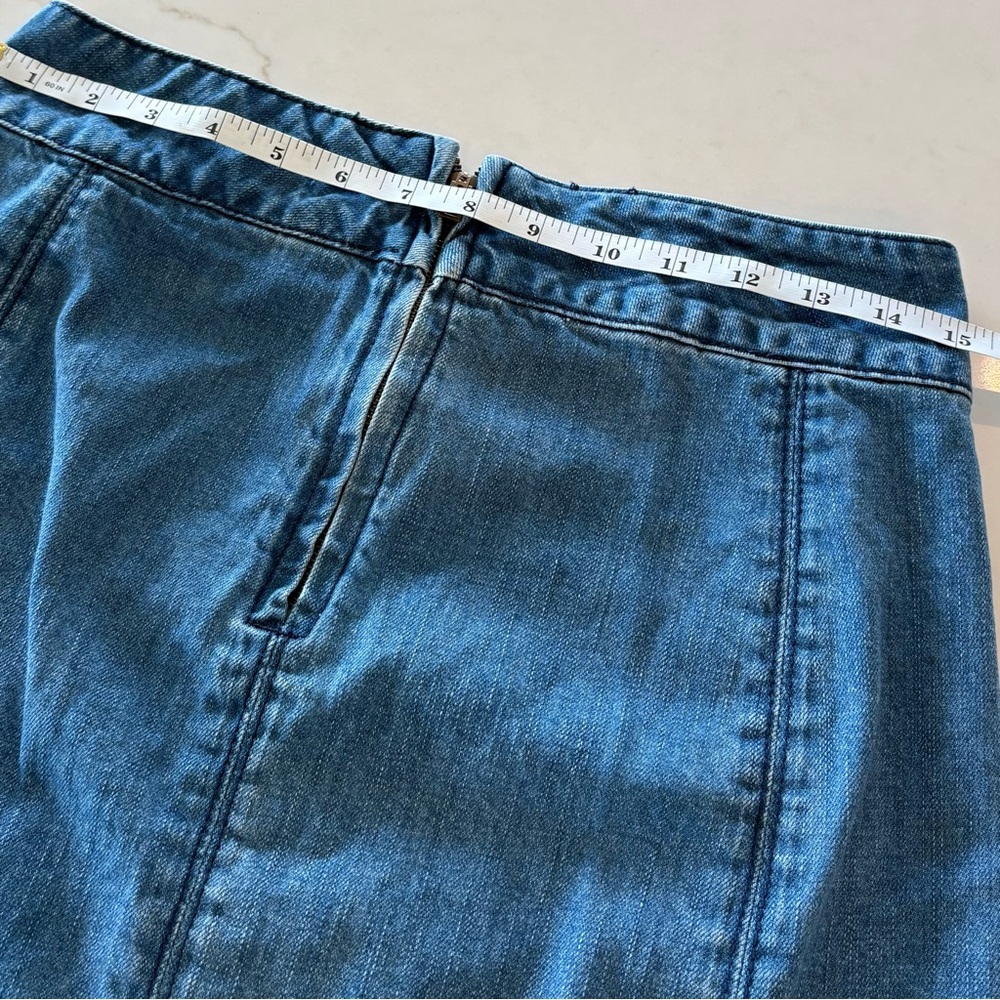 Free People Blue Denim Skirt size W6 - Picture 8 of 9